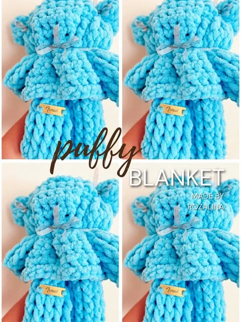 Plava puffy dekica s imenom